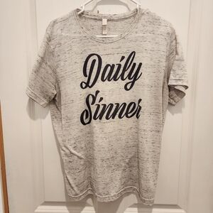 Womans Bella + Canvas Brand Graphic T-Shirt "Daily Sinner", Size Medium